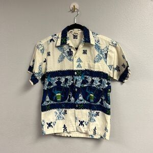 Vintage 90s Tropicana Hawaii Men's Multi Color Print‎ Buttons Up Shirt Size M